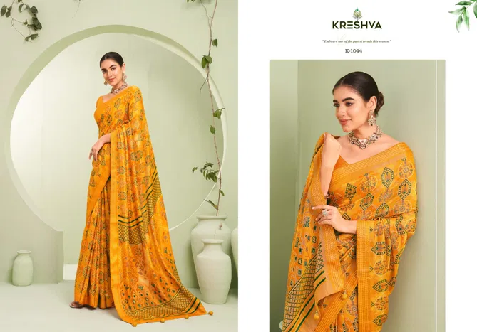 Ankita By Kreshva Pv Georgette Uniform Wear Saree Wholesale Price